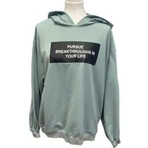 Shein Womens XL Pursue Breakthroughs In Your Life Long Sleeve Polyblend Hoodie